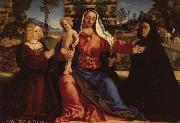 Palma Vecchio Madonna and Child with Commissioners oil painting